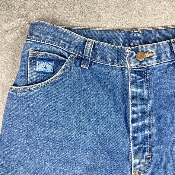 Wrangler Vintage Mom Jeans Women’s 12x34 High Rise 90s Y2K Blue Denim - Picture 1 of 9